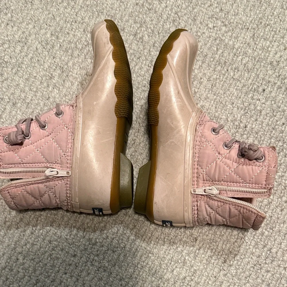 Sperry Kids Blush Pink Quilted Duck Boots